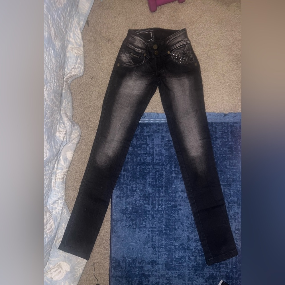 Studio F Black Skinny Jeans Vintage 22x31 NWT